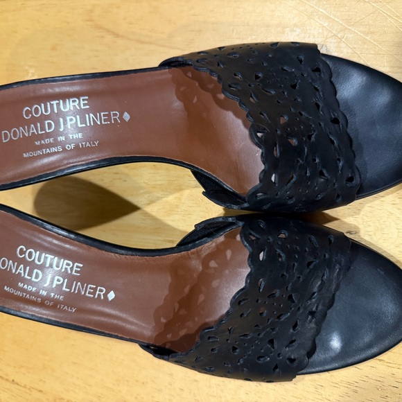 Donald J. Pliner Couture Women's Black Kitten Heel Sandals Women’s 7.5 - Picture 2 of 8